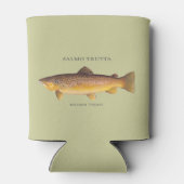 ブラウンマス魚とヴィンテージイラストレーション 缶クーラー (裏面)