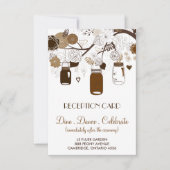 ブラウンマソンジャーと花の秋の受付カード 招待状 (正面)