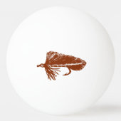 ブラウンマトゥカストリーマー、フライフィッシング、フライの結び付けアート 卓球ボール (正面)