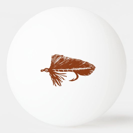 ブラウンマトゥカストリーマー、フライフィッシング、フライの結び付けアート 卓球ボール (裏面)