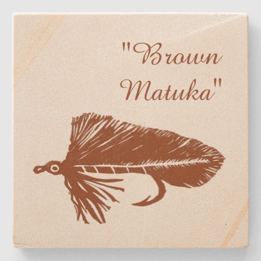 ブラウンマトゥカフライでタイイングと魚釣りストリーマー ストーンコースター (正面)