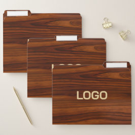 ブラウンマホガニー木材テクスチャモノグラム ファイルフォルダー