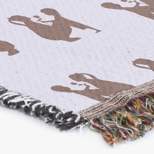 ブラウンママと子供のシルエット スローブランケット (コーナー)