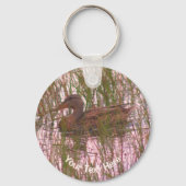 ブラウンマラードアヒルパーソナライズされた自然 キーホルダー (正面)