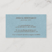 ブラウンマンダラ付きブルーバーラップリネン 名刺 (裏面)