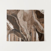 ブラウンマーブルアゲート金ゴールドグリッターグラム#1  タペストリー (正面(横))