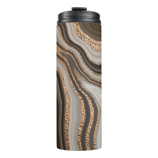 ブラウンマーブルゴールドヴィンテージデザイン タンブラー (正面)