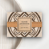 ブラウンマーブルバスルームフロアタイルインストーラー 名刺