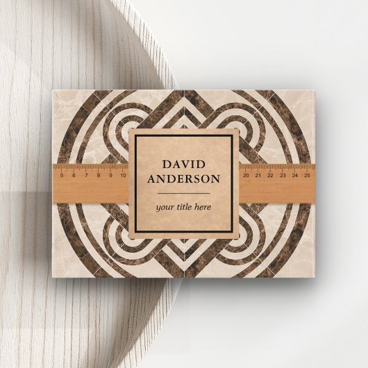 ブラウンマーブルバスルームフロアタイルインストーラー 名刺