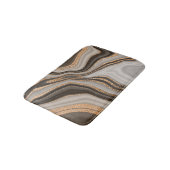 ブラウンマーブル金ゴールドヴィンテージデザイン バスマット (アングル)