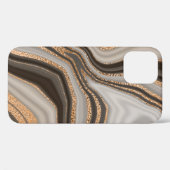 ブラウンマーブル金ゴールドヴィンテージデザイン Case-Mate iPhoneケース (裏面 (横))