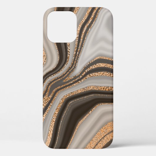 ブラウンマーブル金ゴールドヴィンテージデザイン Case-Mate iPhoneケース (裏面)