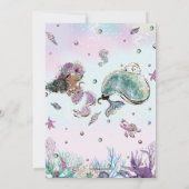 ブラウンマーメイドホエールパイレーツツインズジョイント誕生日 招待状 (裏面)