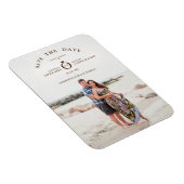 ブラウンミニマシンプルリストカスタムの写真結婚の写真 マグネット (右側)