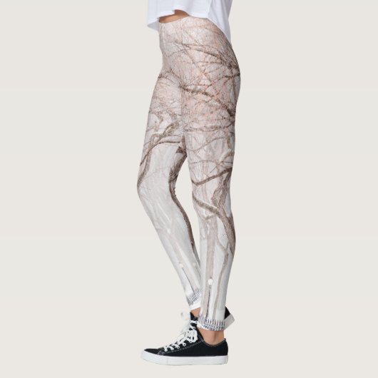 ブラウンミニマリストハローウィンターレギンス レギンス (左)