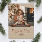 ブラウンミニマリスト2写真ハッピーホリデーズクリスマス シーズンカード