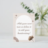 ブラウンミニマリストBohoノートカスタマイズ可能はがき ポストカード (スタンド正面)