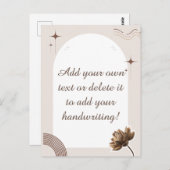 ブラウンミニマリストBohoノートカスタマイズ可能はがき ポストカード (正面/裏面)