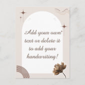 ブラウンミニマリストBohoノートカスタマイズ可能はがき ポストカード (正面)