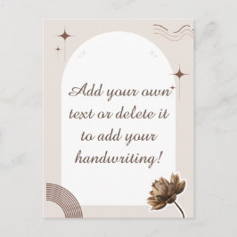 ブラウンミニマリストBohoノートカスタマイズ可能はがき ポストカード