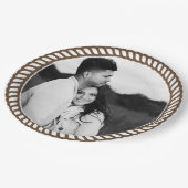 ブラウンミニマルカントリー西ロープ写真 ペーパープレート (アングル)