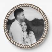 ブラウンミニマルカントリー西ロープ写真 ペーパープレート (正面)