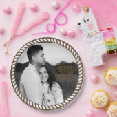 ブラウンミニマルカントリー西ロープ写真 ペーパープレート (パーティー)