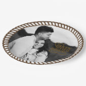 ブラウンミニマルカントリー西ロープ写真 ペーパープレート (アングル)