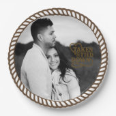 ブラウンミニマルカントリー西ロープ写真 ペーパープレート (正面)