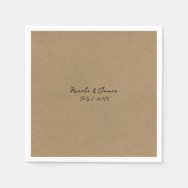 ブラウンミニマルクモダンラ結婚フト スタンダードカクテルナプキン