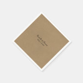ブラウンミニマルクモダンラ結婚フト スタンダードカクテルナプキン (角)