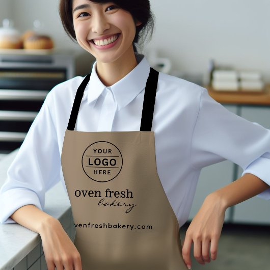 ブラウンミニマルビジネスロゴパティシシェフベーカリー エプロン