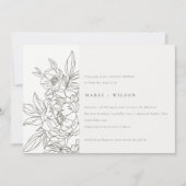 ブラウンミニマルフローラスエレガントケッチカップルのシャワー 招待状 (正面)