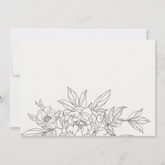 ブラウンミニマルフローラスエレガントケッチカップルのシャワー 招待状 (裏面)