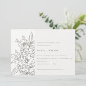 ブラウンミニマルフローラスエレガントケッチ婚約 招待状 (スタンド正面)