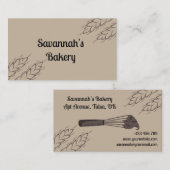 ブラウンミニマルベーキングウィスクベーカリー 名刺 (正面/裏面)