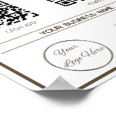 ブラウンミニマル2 QRコードのビジネススキャンを支払う ポスター (角)