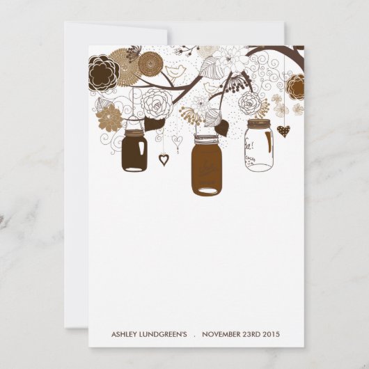 ブラウンメイソンジャース秋ベビーシャワー招待状 招待状 (裏面)