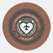 ブラウンメキシコパスポート ラウンドシール (正面)