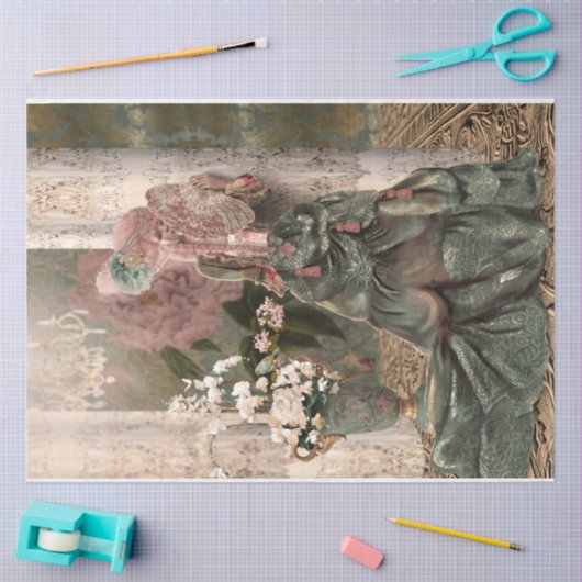 ブラウンメリーアントワネット華美ポートレートレディ 薄葉紙 (クラフト)