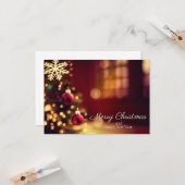 ブラウンメリークリスマスグリーティング カード (正面/裏面インサイチュ)