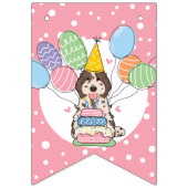 ブラウンメルレコックパオカバポウドッグバースデーパーティー バンティングフラッグ (第1の旗)