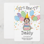 ブラウンメルレコックパオカバポウドッグバースデーパーティー 招待状 (正面/裏面)