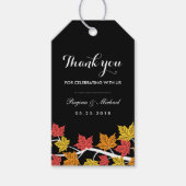 ブラウンメープルリーフ秋結婚のギフトラベル ギフトタグ (正面)