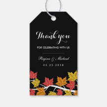 ブラウンメープルリーフ秋結婚のギフトラベル