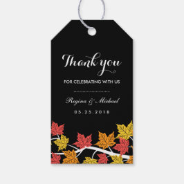 ブラウンメープルリーフ秋結婚のギフトラベル ギフトタグ