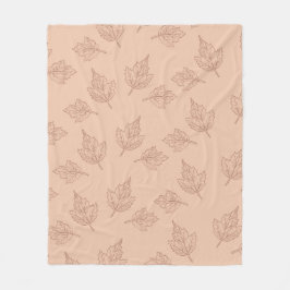 ブラウンメープル離れズ熱帯植物秋 フリースブランケット