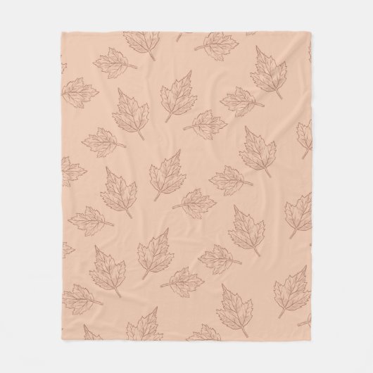 ブラウンメープル離れズ熱帯植物秋 フリースブランケット (正面)