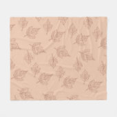 ブラウンメープル離れズ熱帯植物秋 フリースブランケット (正面(横))