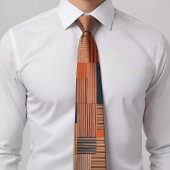 ブラウンモダンとオレンジのアクセントで結ぶ ネクタイ